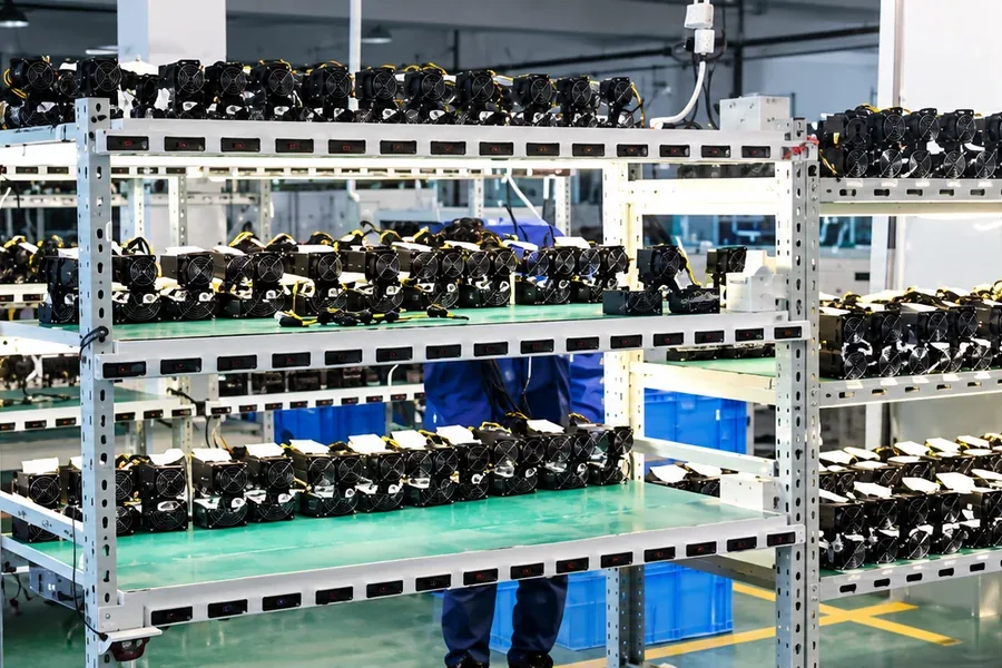 Solar panel workshop with monocrystalline panels on storage racks