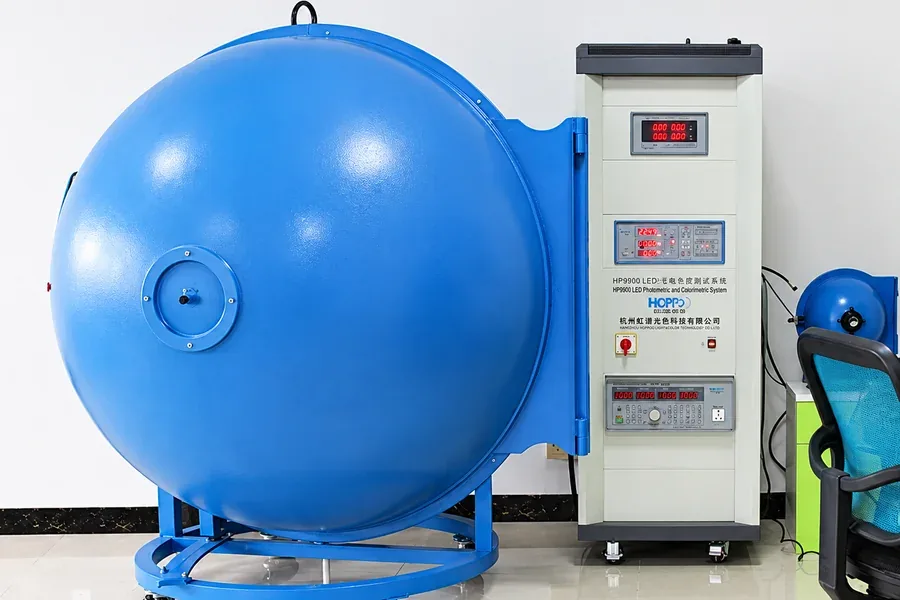 Integrating sphere used for photometric and electrical testing