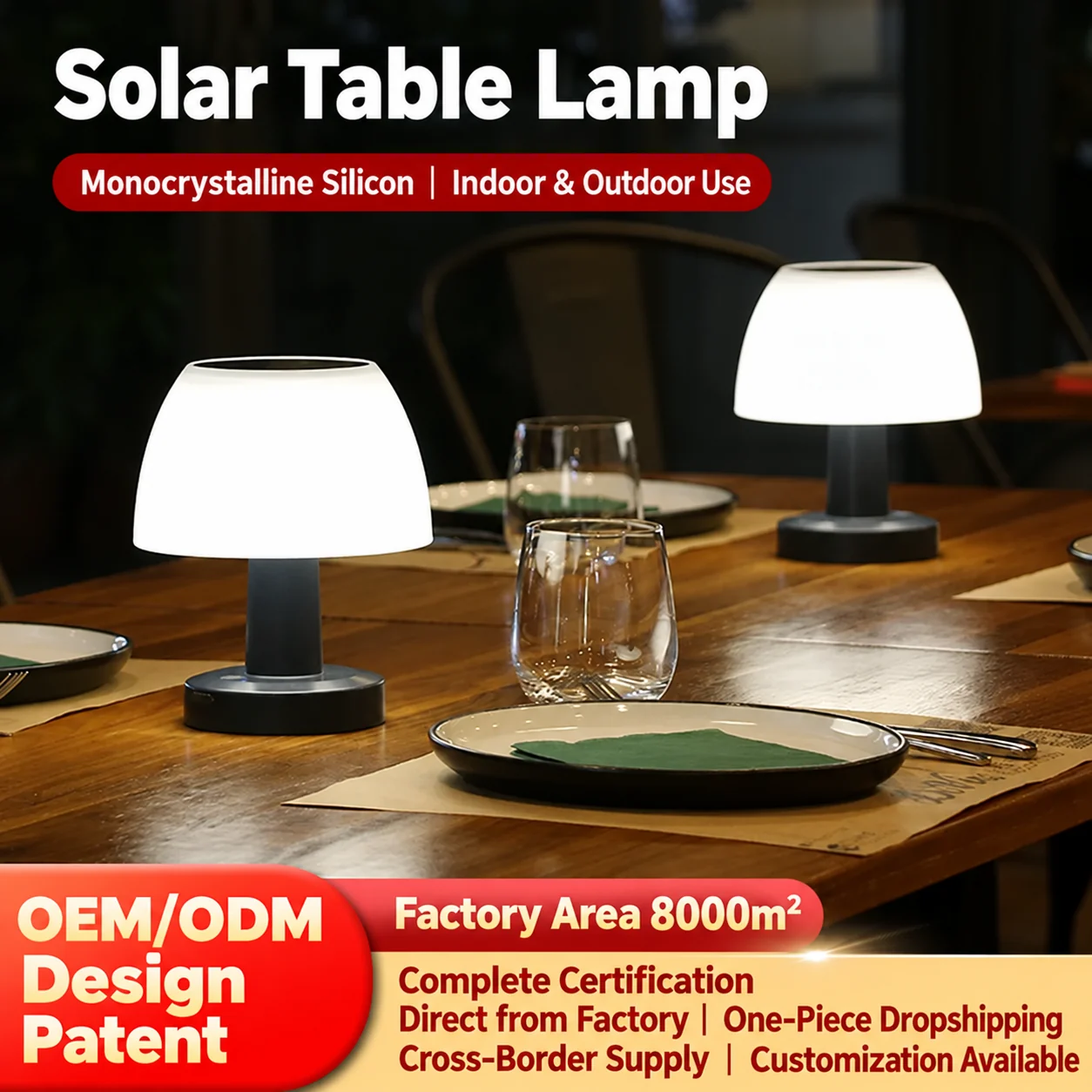 Solar Tabletop Night Light (YH1902) — application or detail image 4