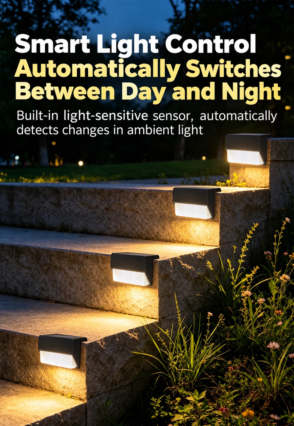 Solar Motion Sensor Fence Light — application or detail image 5