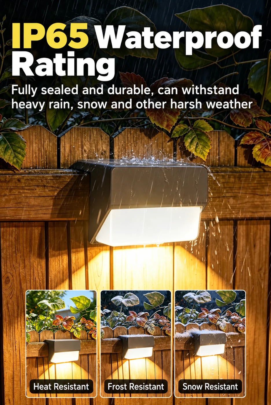 Solar Motion Sensor Fence Light — application or detail image 6