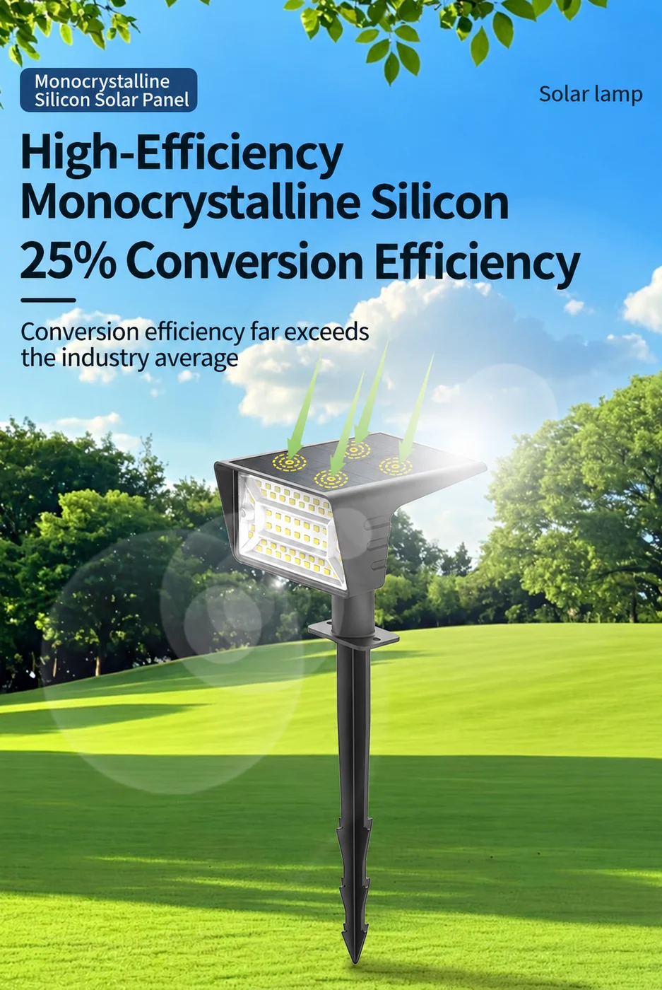 Solar Lawn Stake Light (HXZM-TYN001) — application or detail image 1