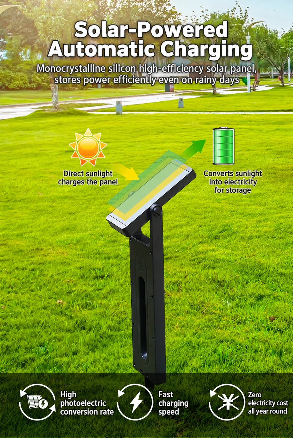 Solar Lawn Stake Light (YH0804C) — application or detail image 1
