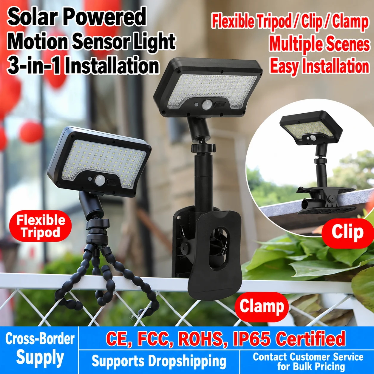Solar Octopus Clip-On Light — application or detail image 2