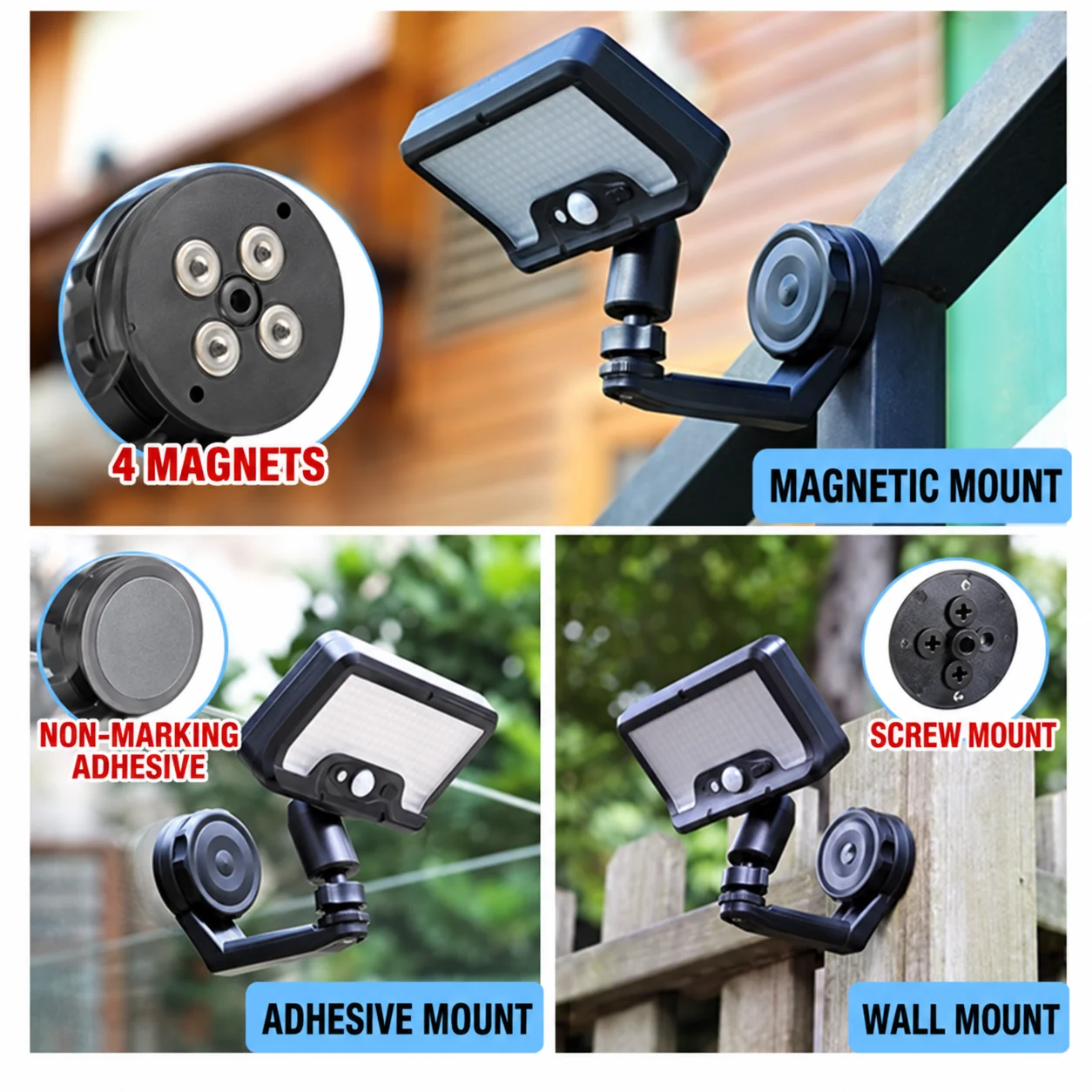 Solar Magnetic Motion Sensor Wall Light for Balcony — application or detail image 1