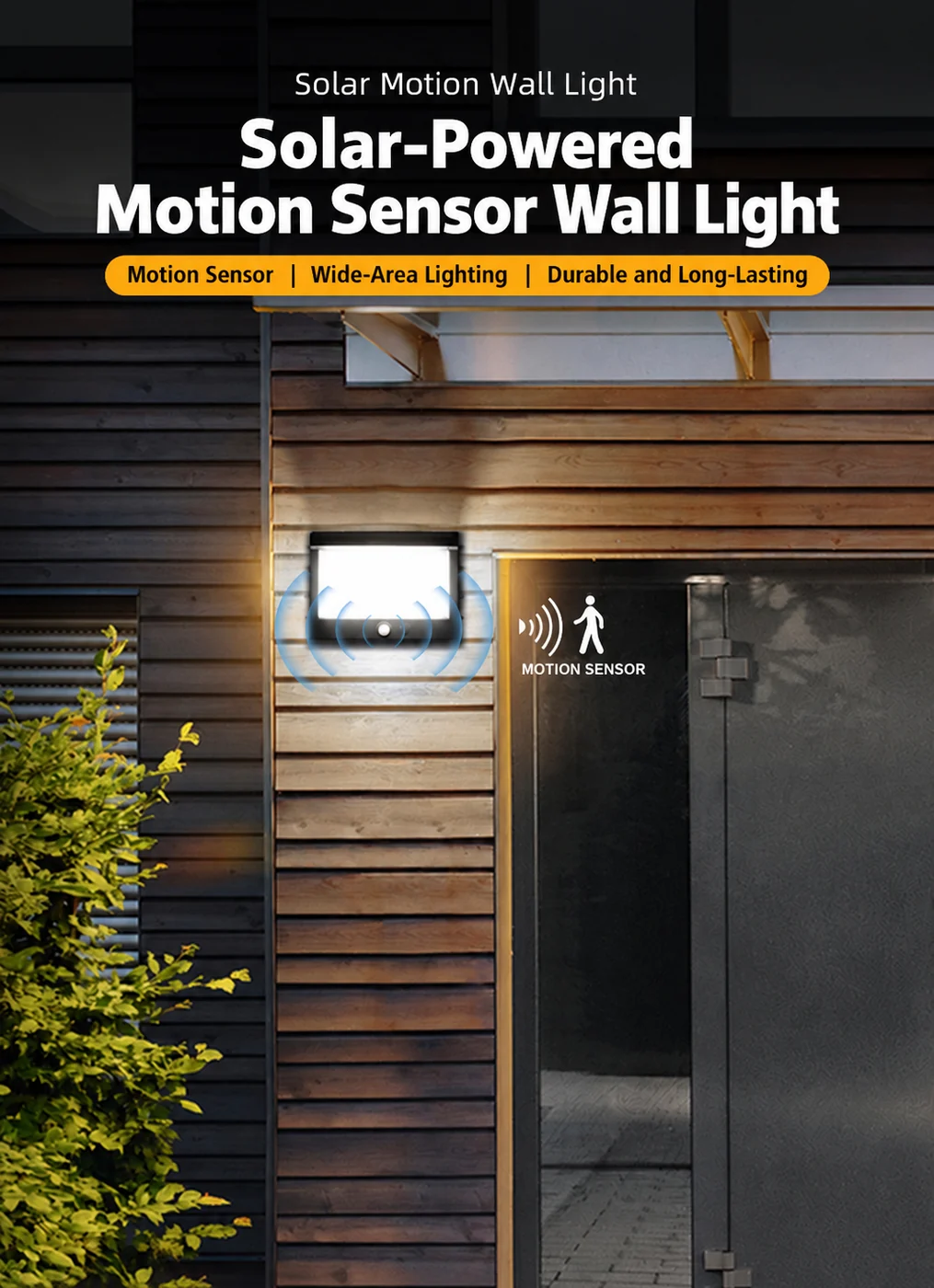 Solar Motion Sensor Wall Light (YH0632-PIR) — application or detail image 3