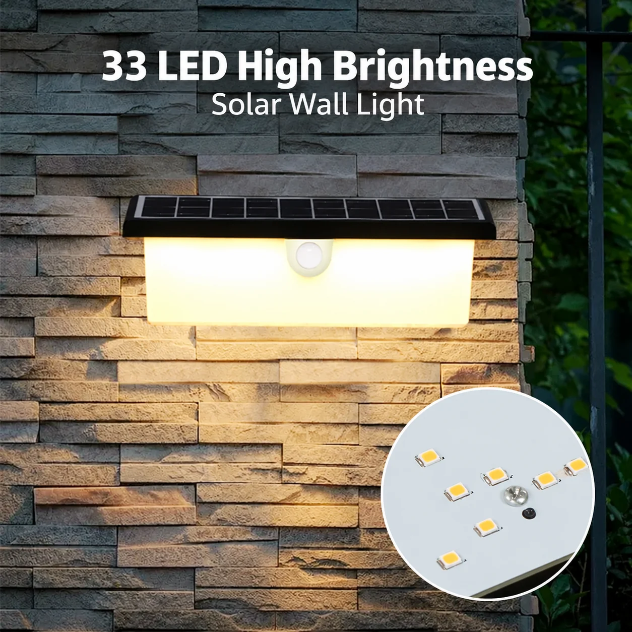 Solar Motion Sensor Wall Light (YH0617-PIR) — application or detail image 2