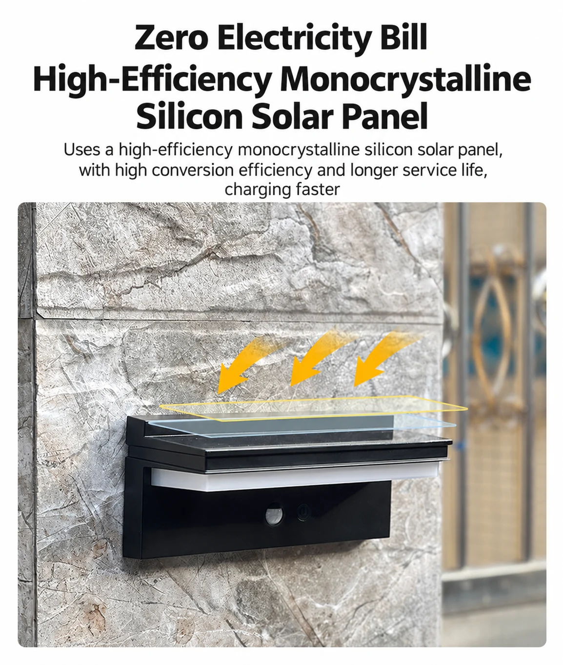 Solar Motion Sensor Wall Light for Villas — application or detail image 4