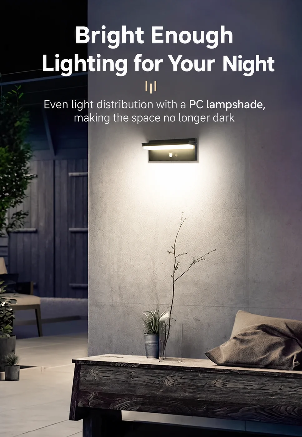 Solar Motion Sensor Wall Light for Villas — application or detail image 1