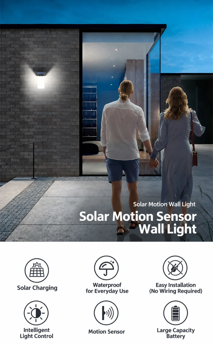 Solar Motion Sensor Wall Light (YH0620-PIR) — application or detail image 4