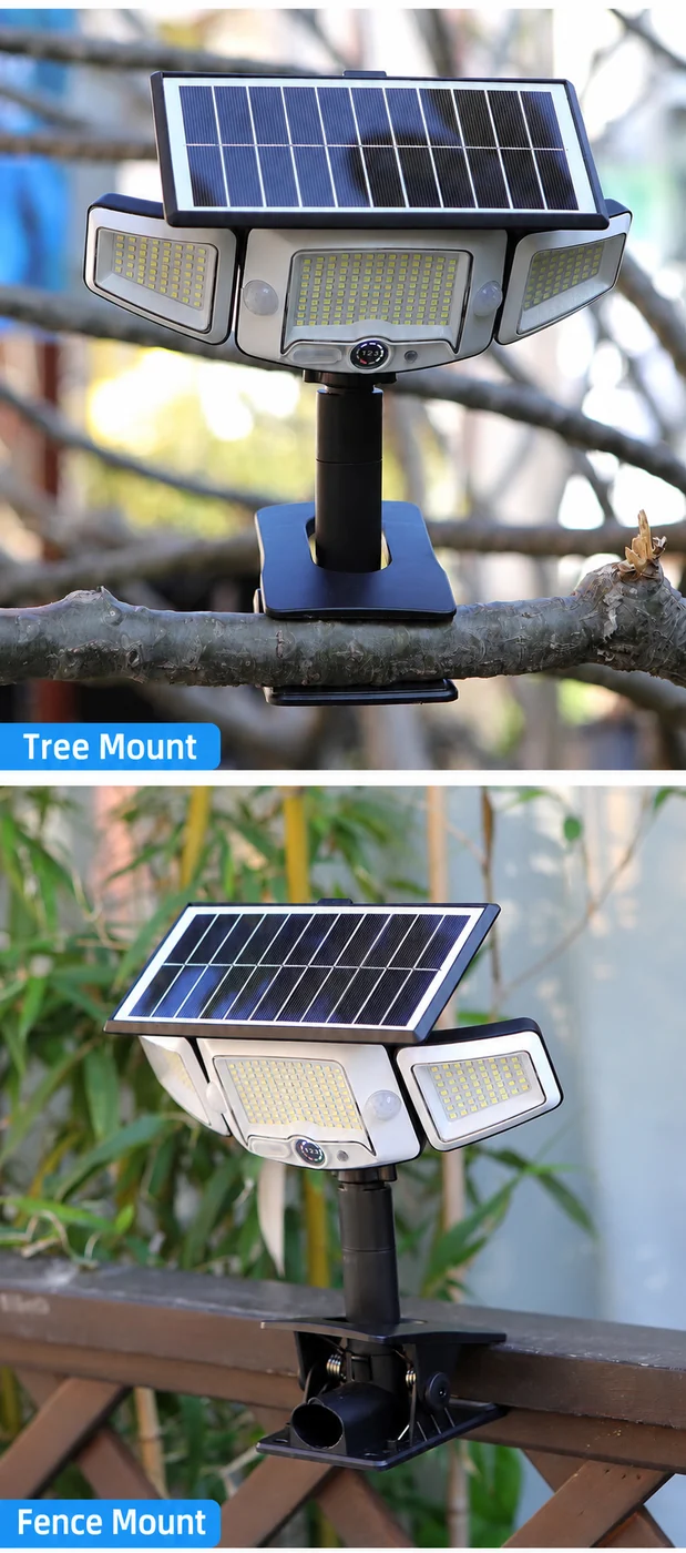 Solar Triple-Head Magnetic Motion Sensor Remote Control Wall Light — application or detail image 3
