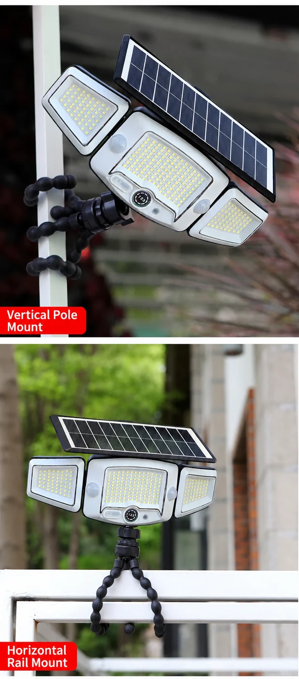 Solar Triple-Head Magnetic Motion Sensor Remote Control Wall Light — application or detail image 2