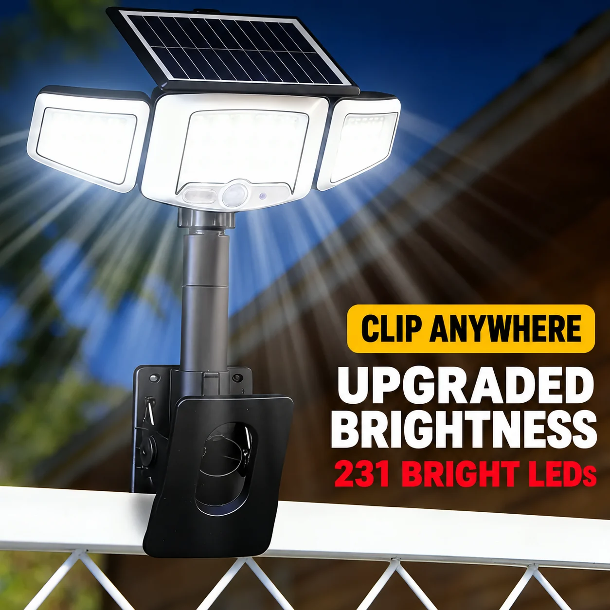 Solar Triple-Head Motion Sensor Wall Light — application or detail image 2