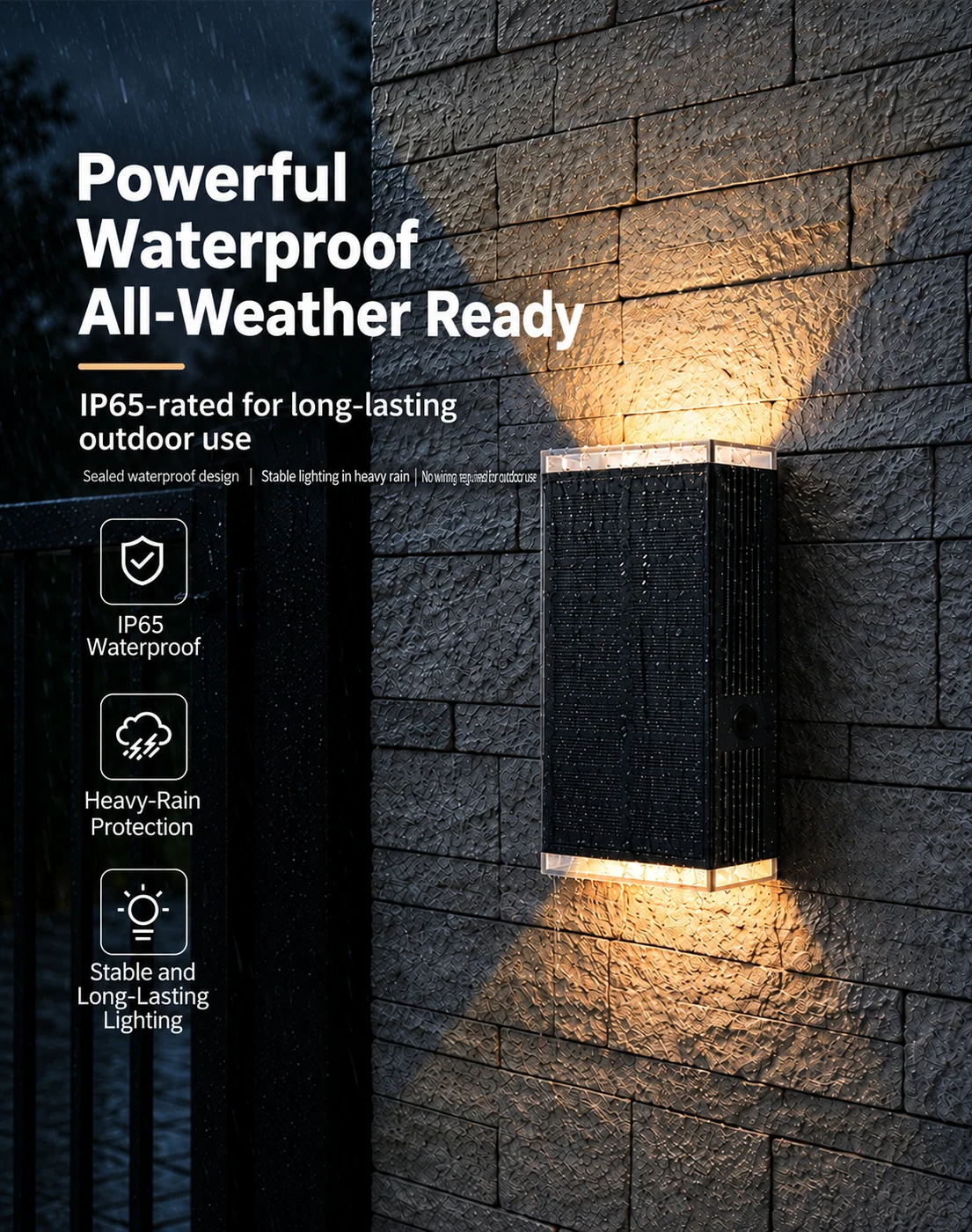Solar Wall Light for Villas — application or detail image 2