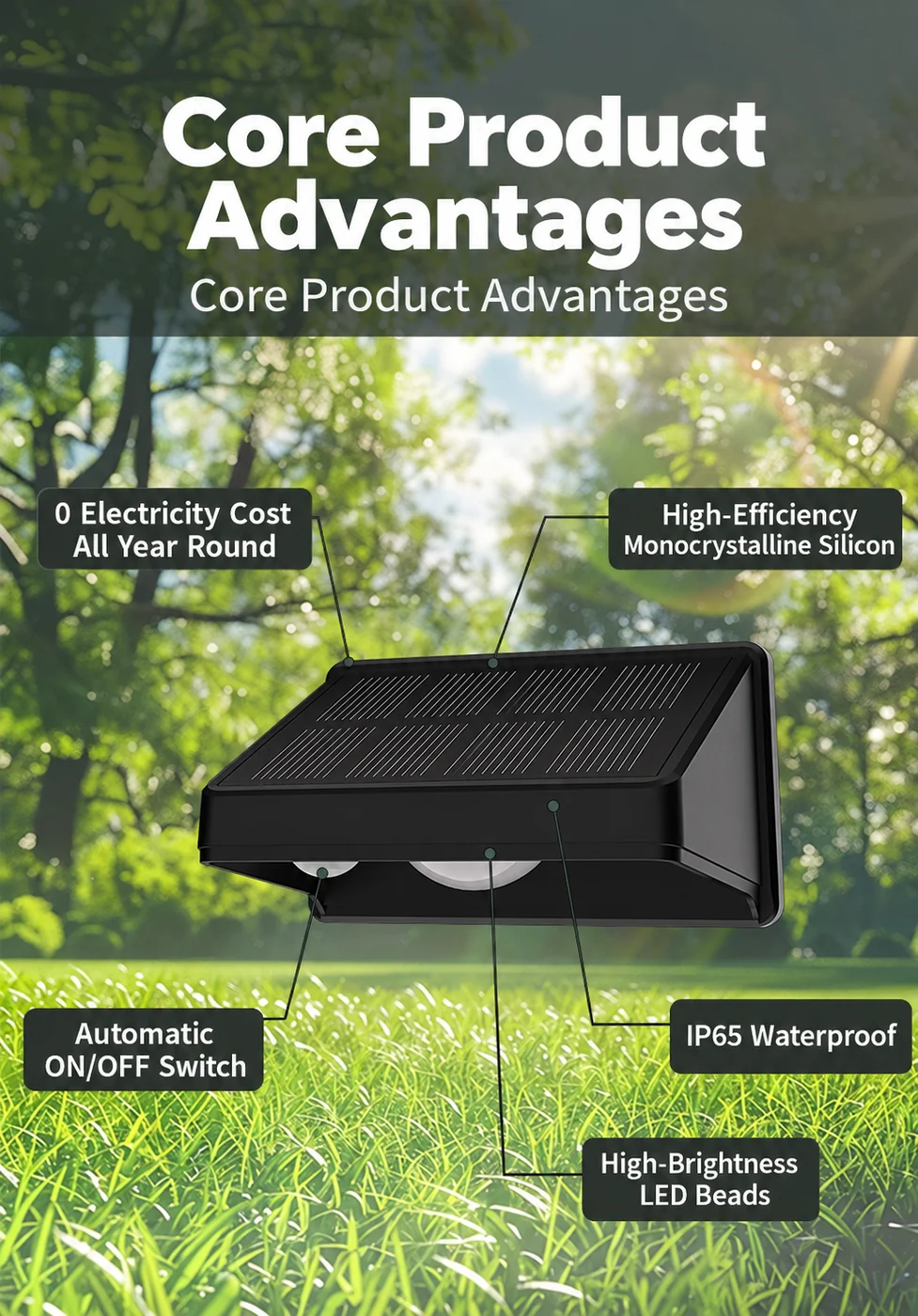 Solar Wall Washer Light for Balcony (HX-SL026Z) — application or detail image 2