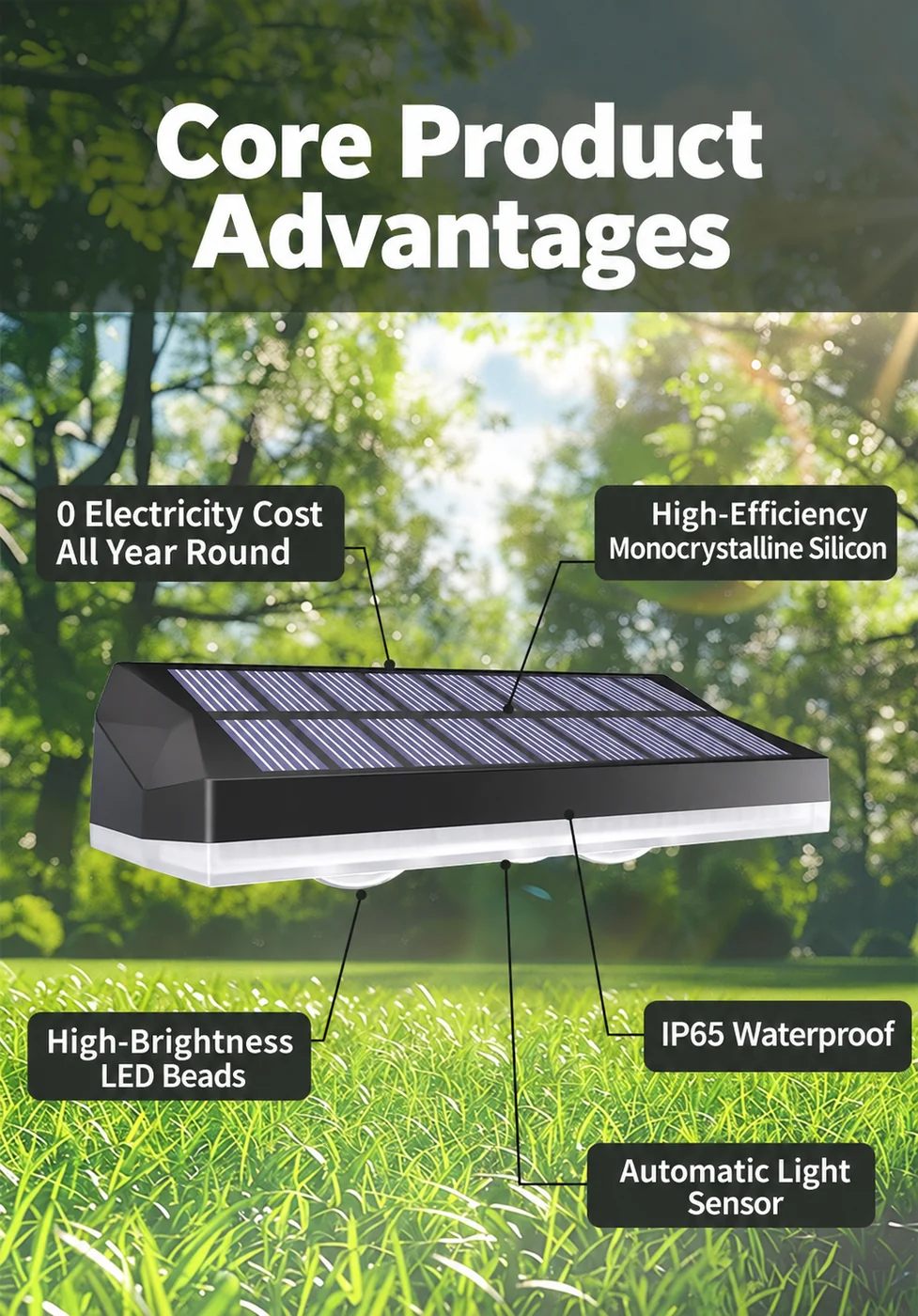 Solar Wall Washer Light for Balcony (HX-SL0011Z) — application or detail image 3