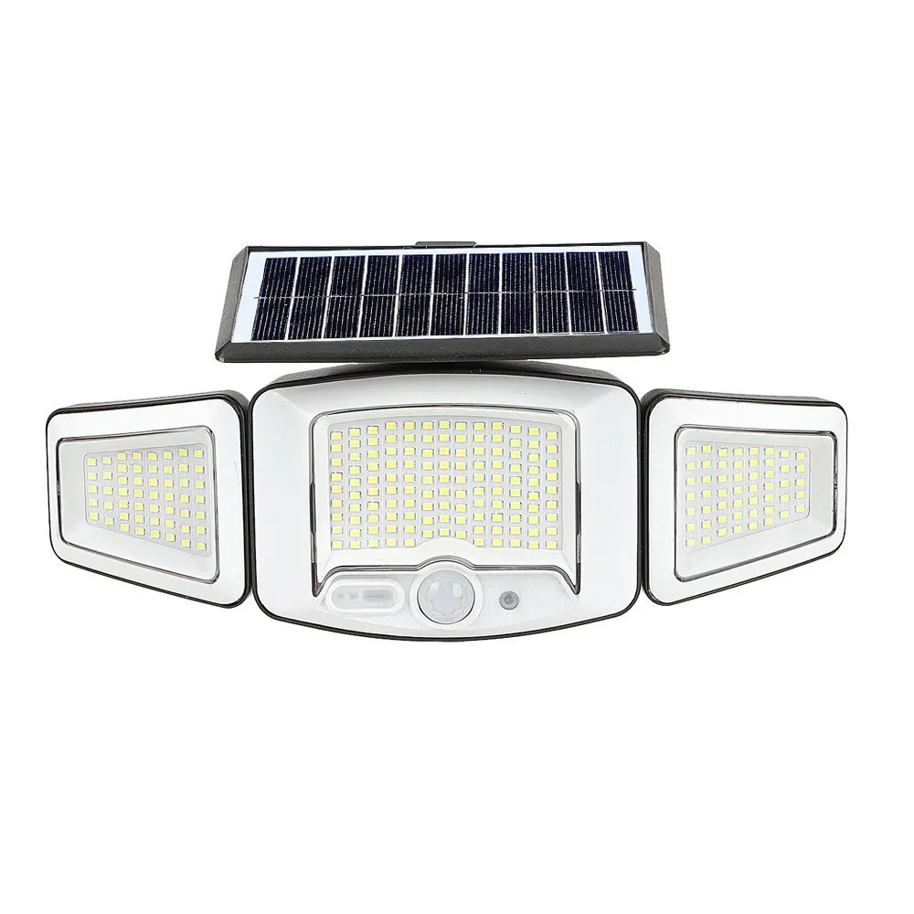 Solar Triple-Head Motion Sensor Wall Light — solar outdoor light product photo